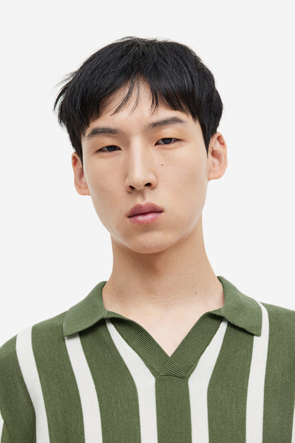 Summer Green Stripes Old Money Polo