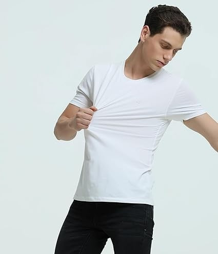 Crew Neck Tshirt | Anti Stain Anti Odor Water Repellent-FROSTWHITE