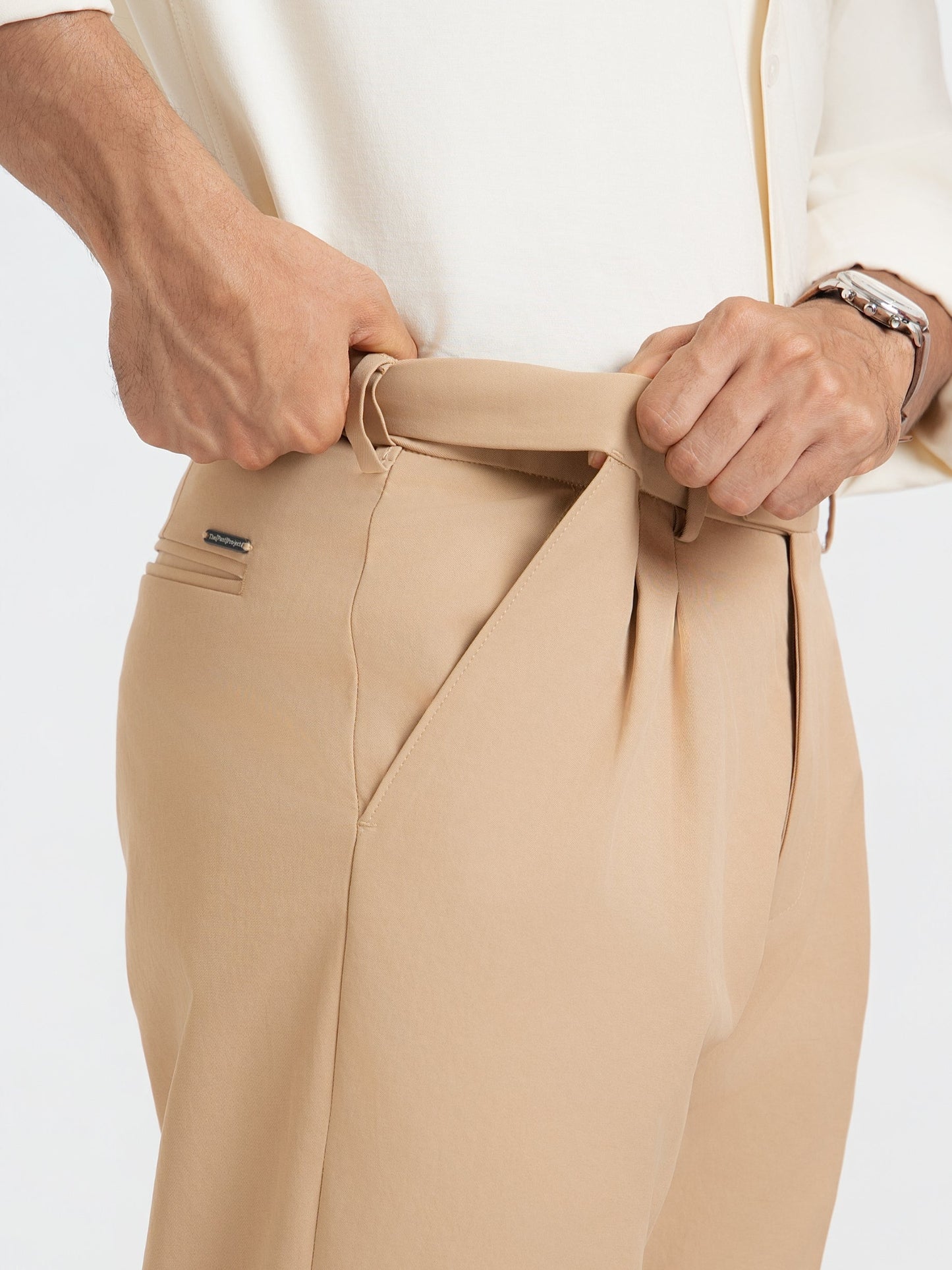 Japanese Khaki Straight Fit Pleated Formal Trousers