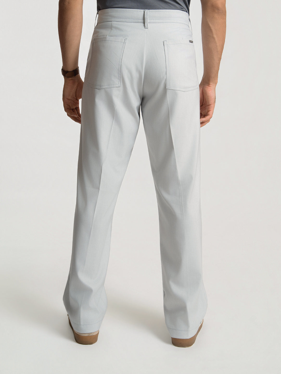 Korean Grey Relaxed Fit Pintuck Pants