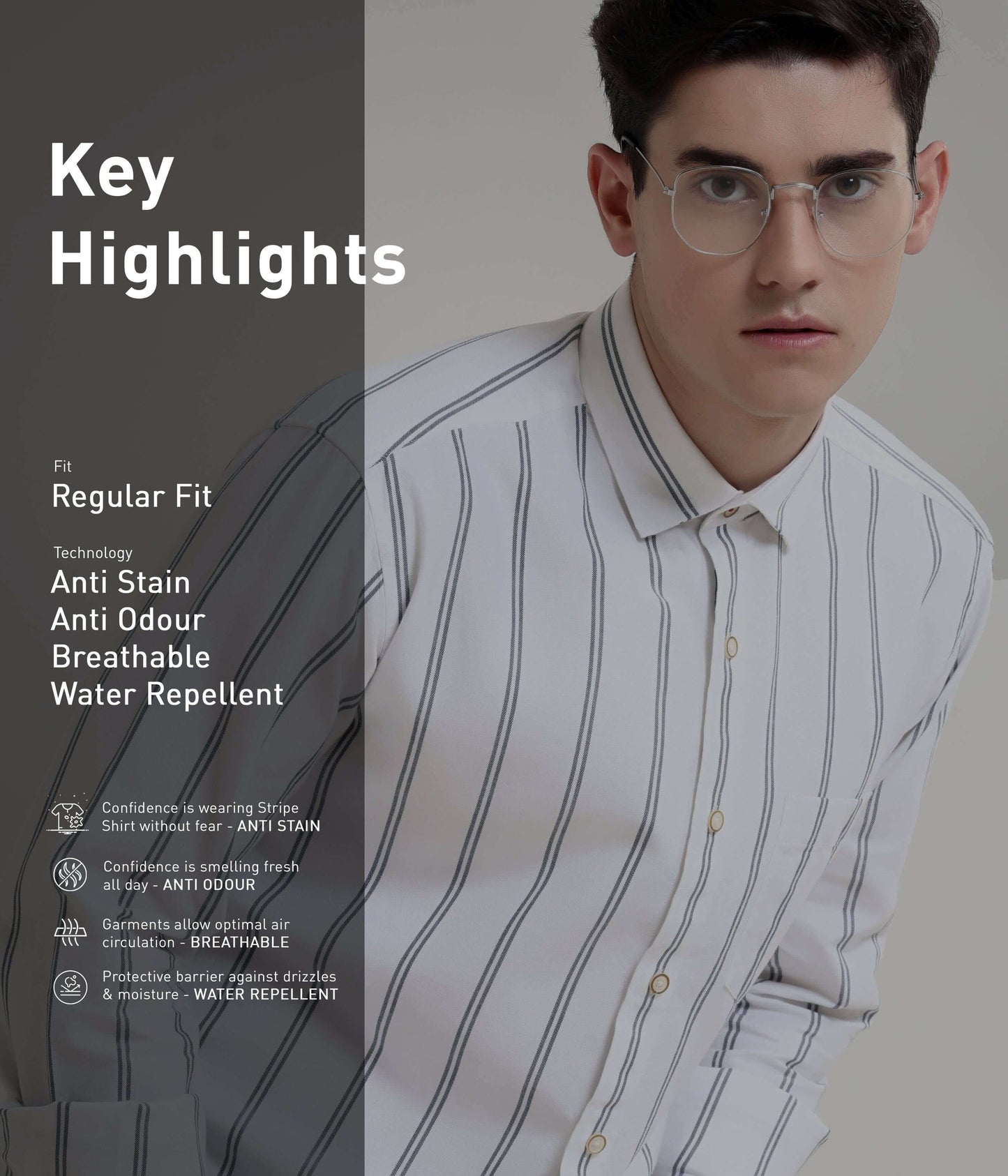 Shirt | Anti Stain Anti Odor Water Repellent   COLADAWHITE