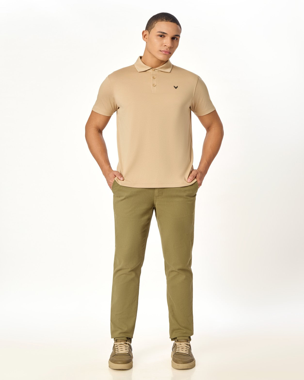 ARIN â€“ The Lucky Dove Beige Polo-Lustra Cotton
