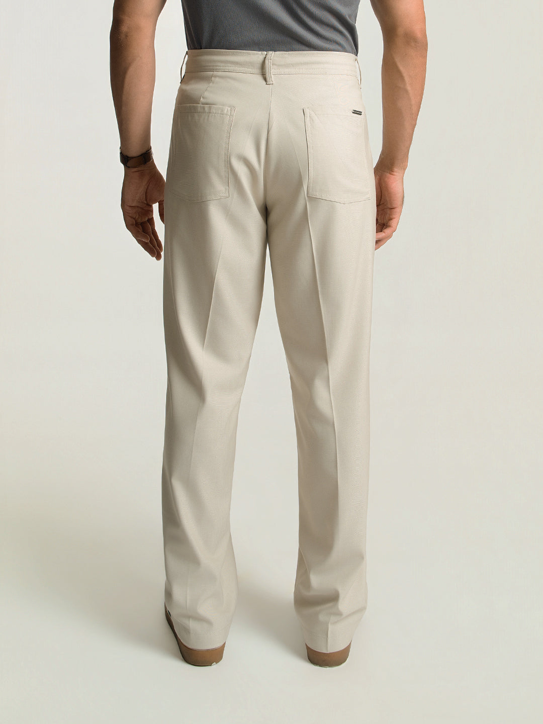 Korean Cream Relaxed Fit Pintuck Pants