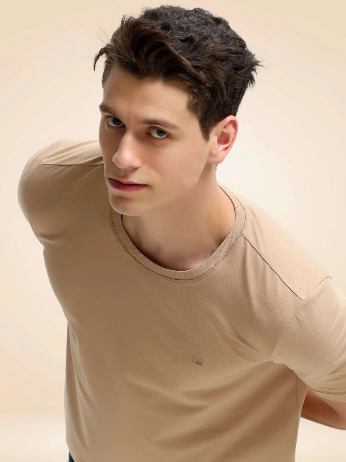 Crew Neck Tshirt | Anti Stain Anti Odor Water Repellent-CAMEL