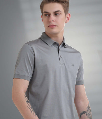 Polo Tshirt |Gold Finish + Anti Odour  DIAMONDGREY