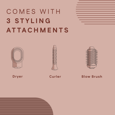 3 in 1 Hair Blow Brush | Dry, Curl & Volumize with Adjustable Heat