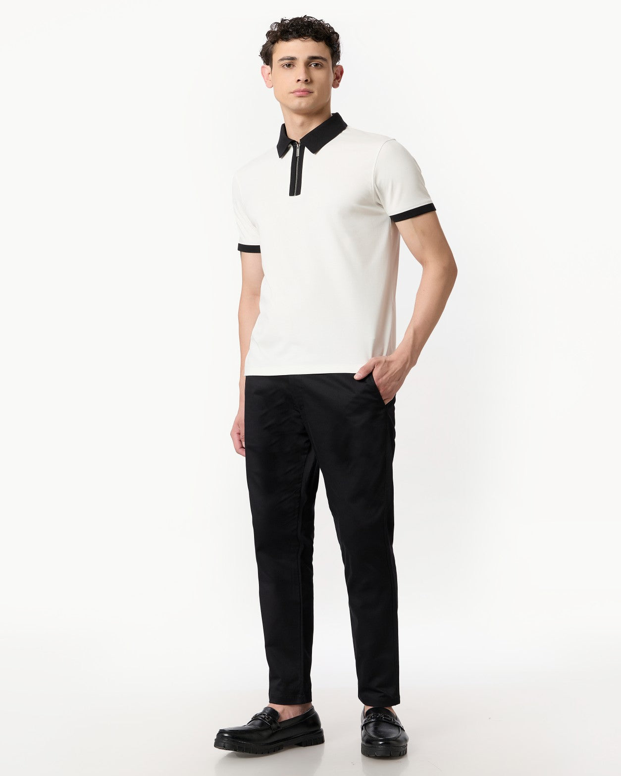 Imperial Zipper Polo White