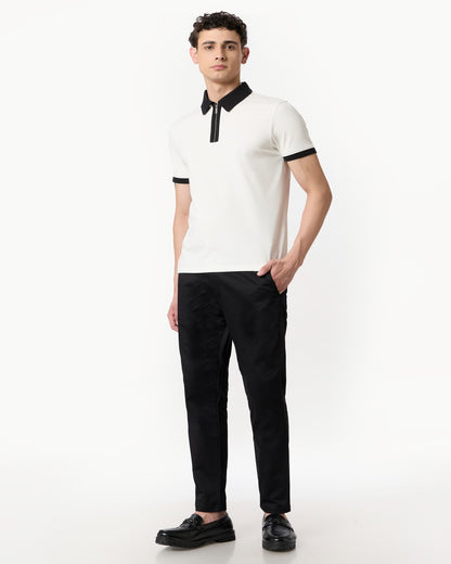 Imperial Zipper Polo White