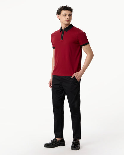 Imperial Zipper Polo Crimson