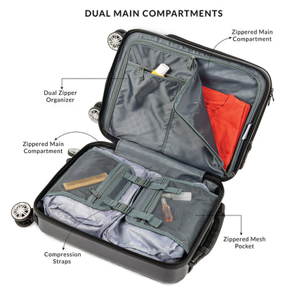 Carriall Smart Trail Polycarbonate Cabin Bag with weighing scale (Black)