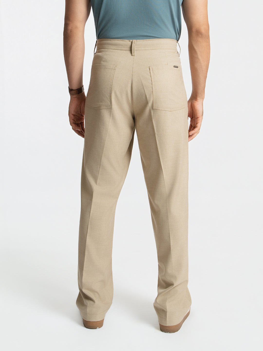 Korean Khaki Relaxed Fit Pintuck Pants