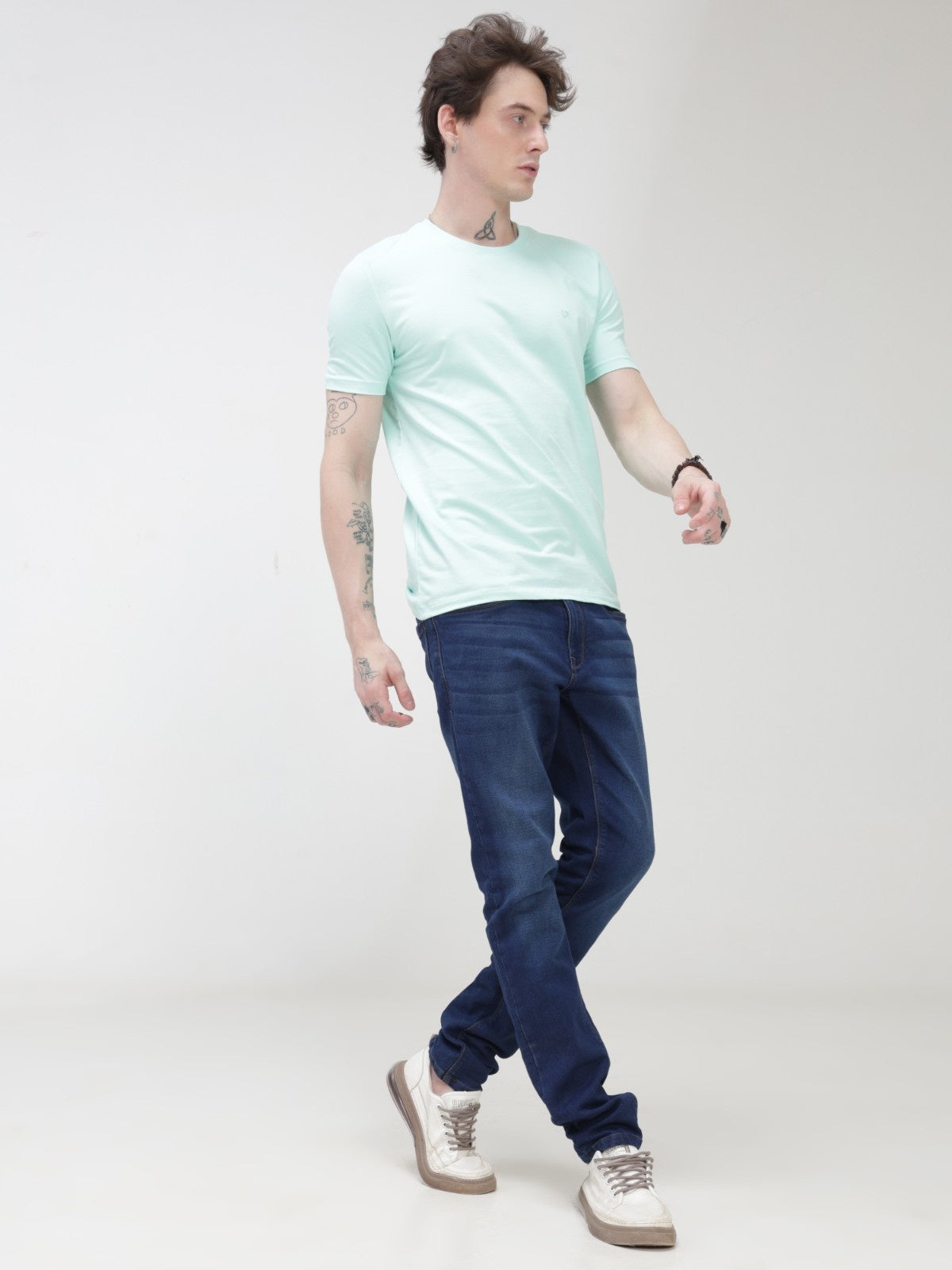 Crew Neck Tshirt | Anti Stain Anti Odor Water Repellent-AQUA