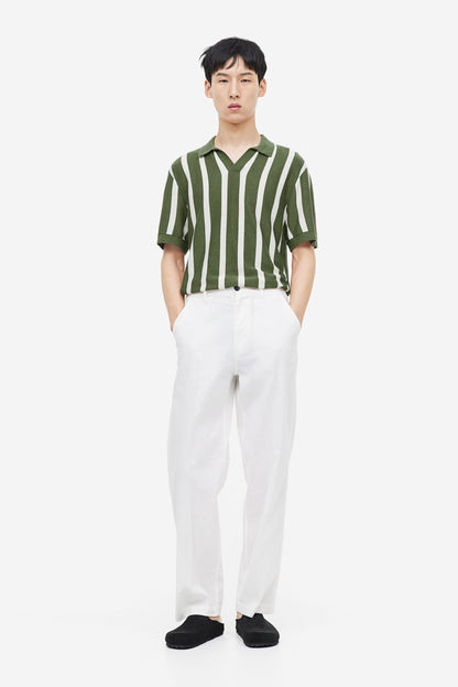 Summer Green Stripes Old Money Polo