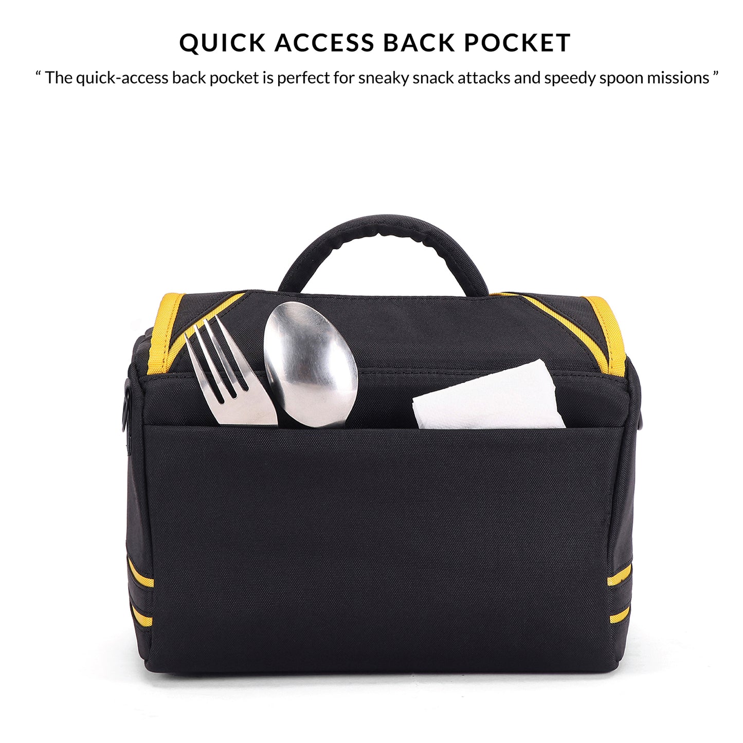 Carriall Zento - The Kids Meal Bag Black & Yellow Lunch Bag For Kids Boys & Girls (Black & Yellow)