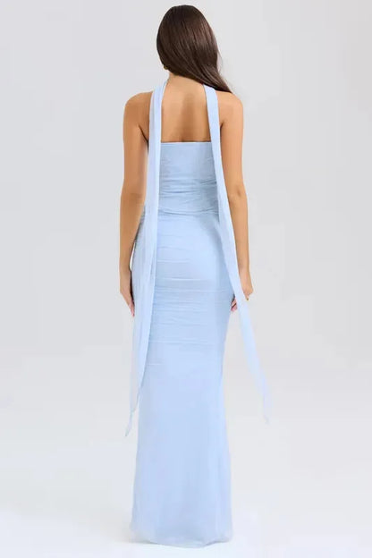 Draped Mesh Corset With Skirt Set | ANNY at Broadway