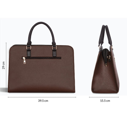Carriall Hazel Womens Vegan Leather Tote bag  for women & girls (Brown)