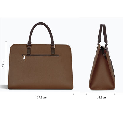 Carriall Hazel Womens Vegan Leather Tote bag for women & girls (Caramel Brown)
