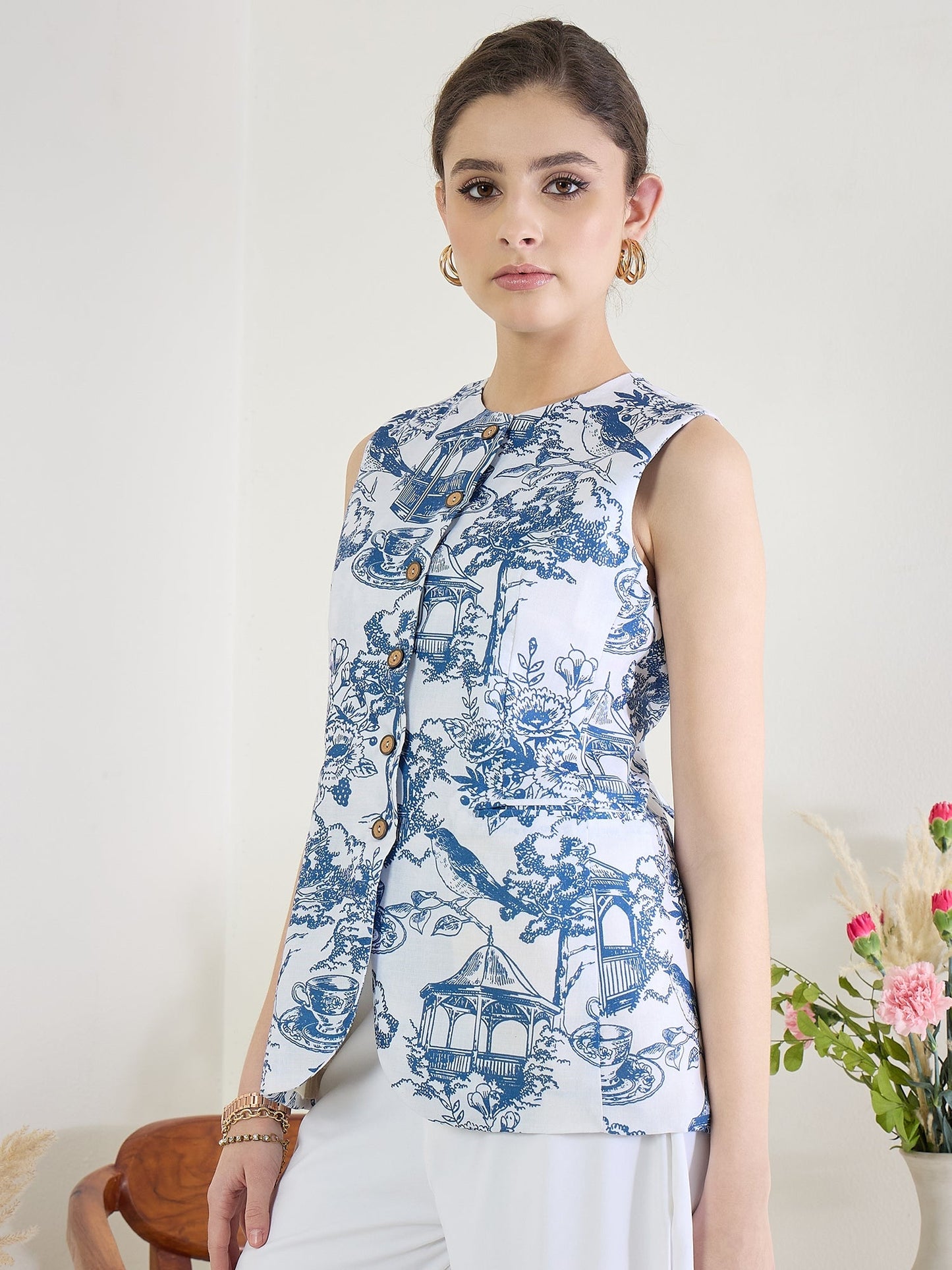Pure Linen Tailored Waistcoat