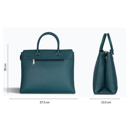 Carriall Empress Vegan Leather Tote bag  for women & girls (Dark Teal)