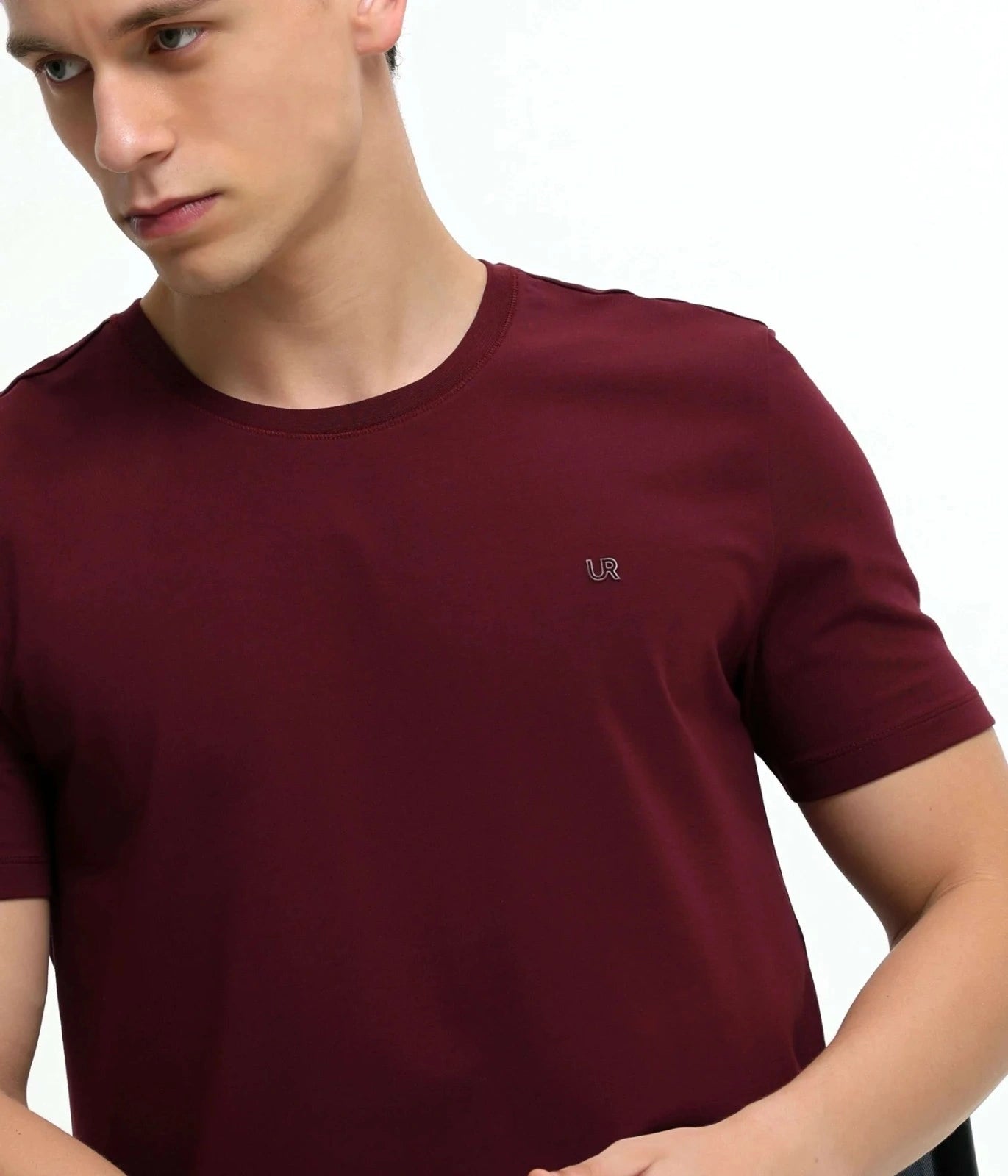 Crew Neck Tshirt | Anti Stain Anti Odor Water Repellent-CRANBERRY