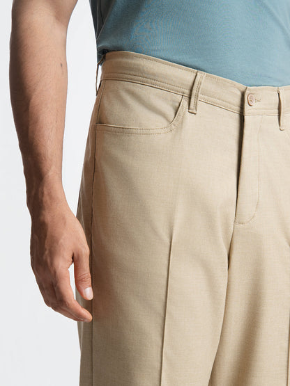 Korean Khaki Relaxed Fit Pintuck Pants