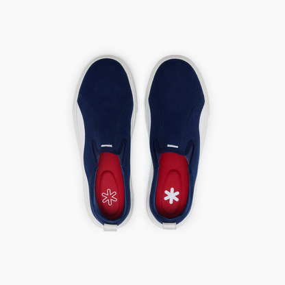 Enhanced Canvas Slip On Wavey Blue