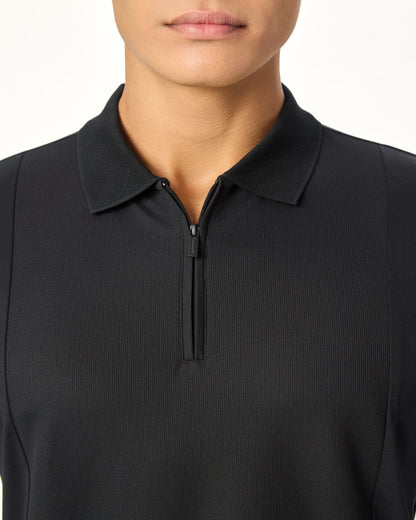 NOIR LUXE ZIPPER POLO BLACK