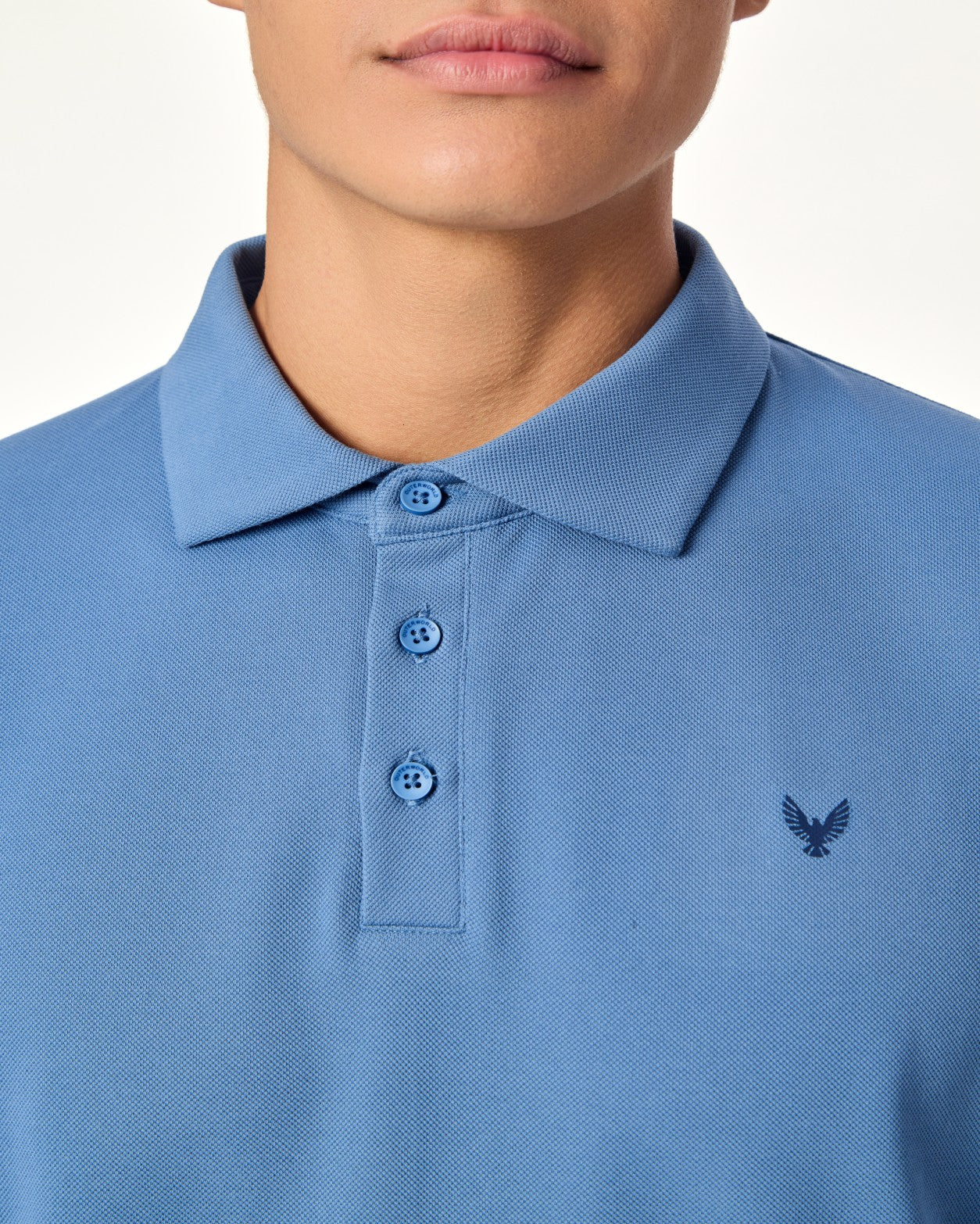 ARIN â€“ The Lucky Dove Blue Polo with Suede Detail