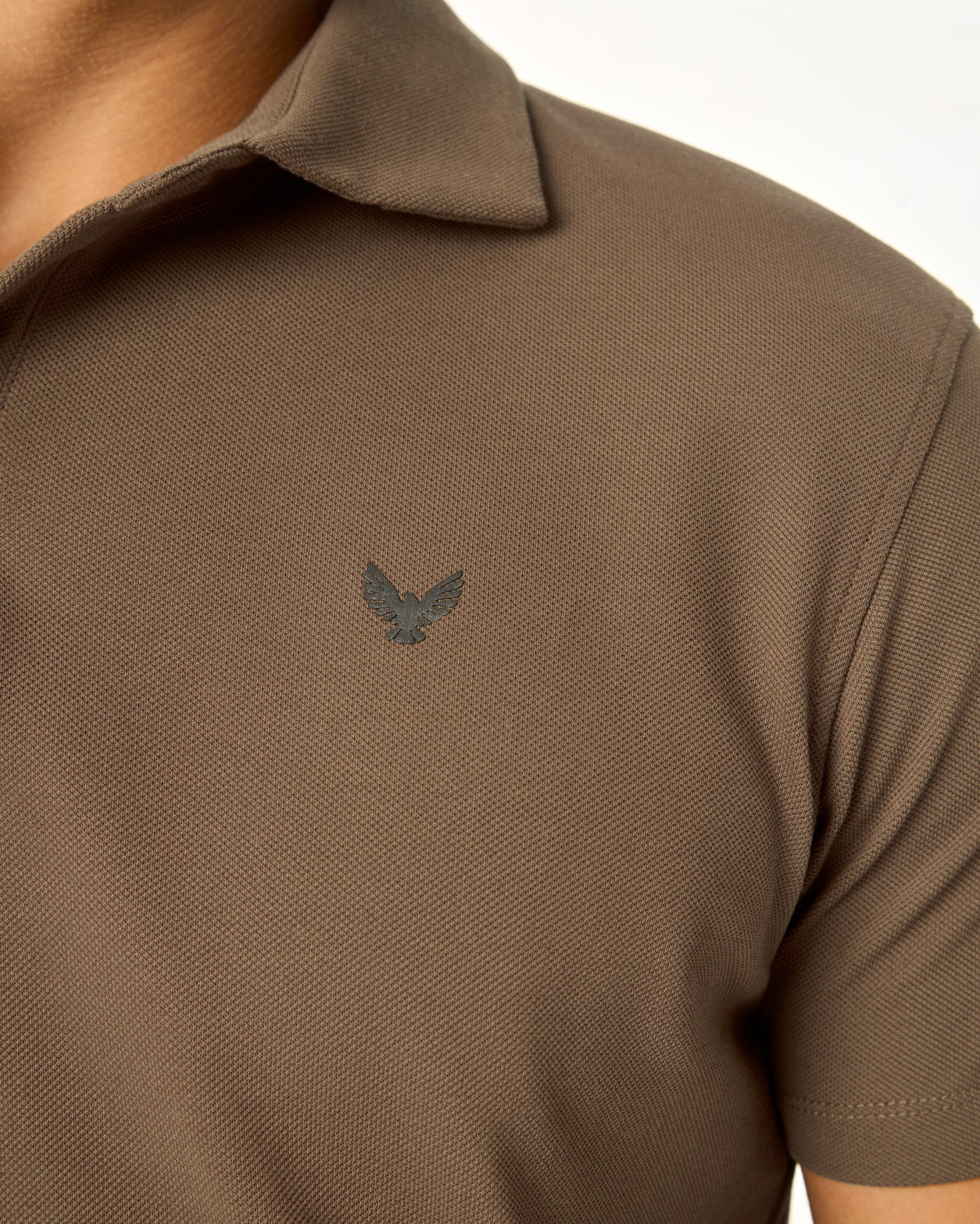 ARIN â€“ The Lucky Dove Brown Polo with Suede Detail