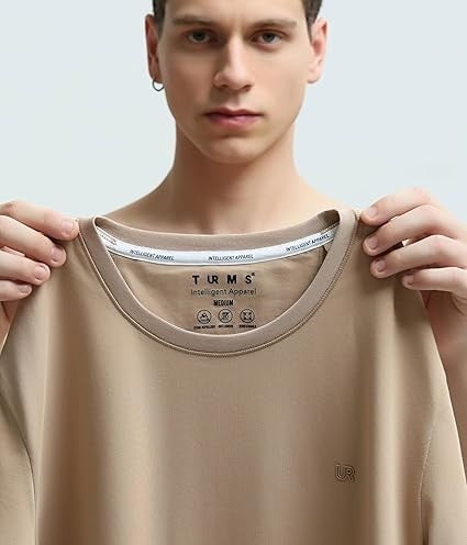 Crew Neck Tshirt | Anti Stain Anti Odor Water Repellent-CAMEL