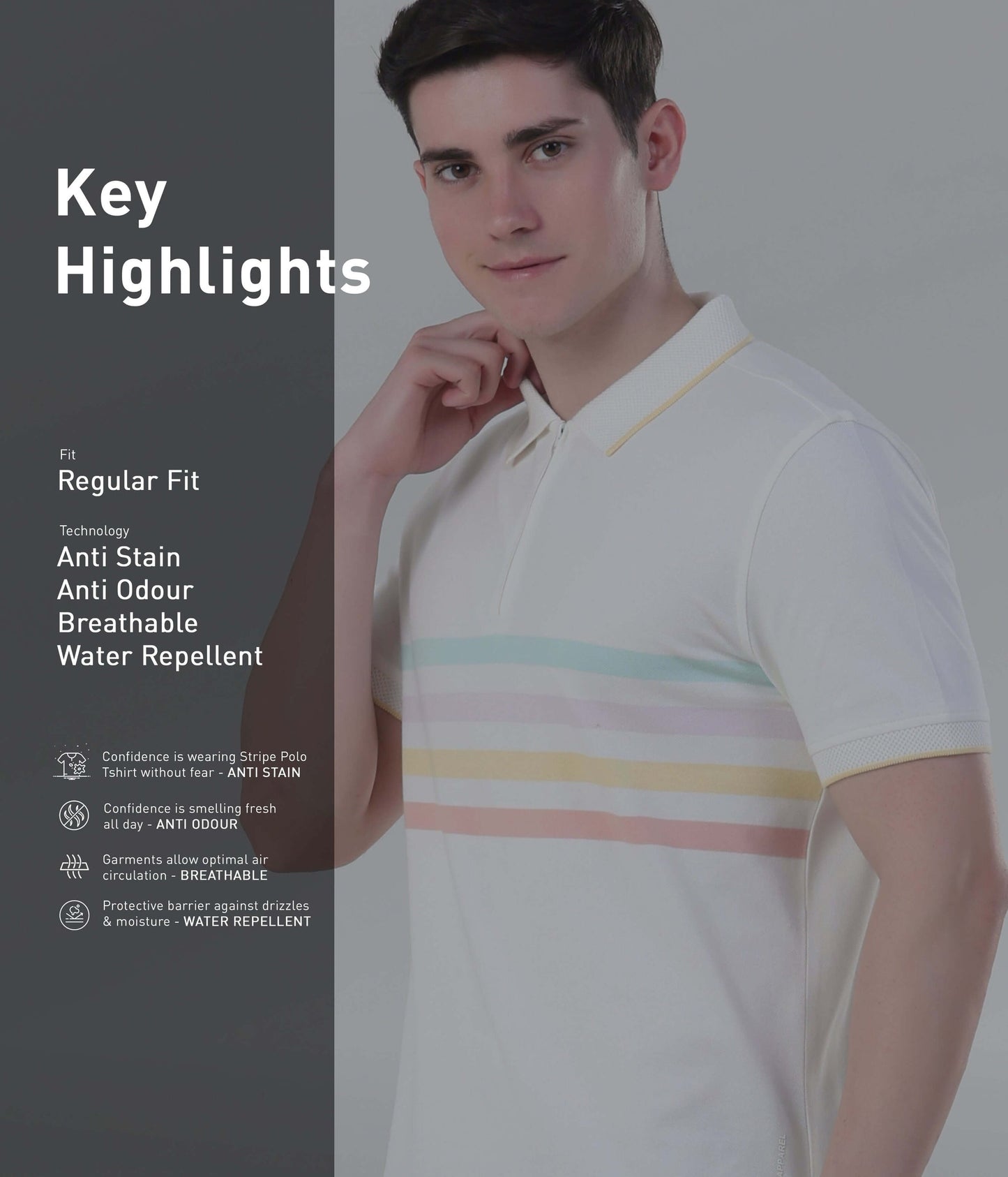Polo Tshirt | Anti Stain Anti Odor Water Repellent   VANILLACREAM