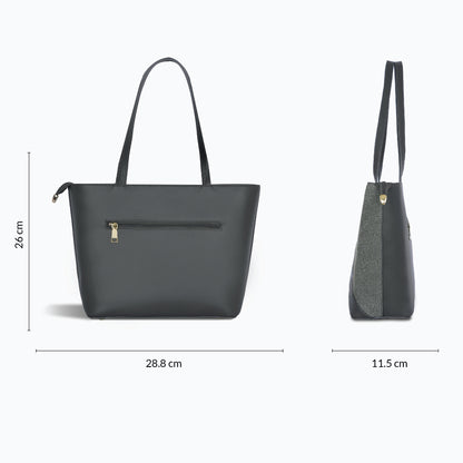 Carriall Estelle Vegan Leather Tote bag for women & girls (Grey)