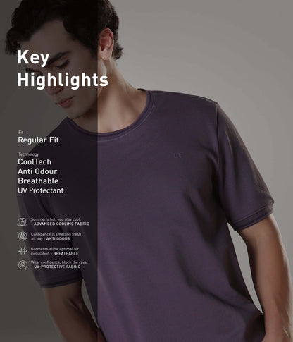 Crew Neck Tshirt |Cool Tech + UV Protectant + Anti Odour  MULBERRYDYNASTY