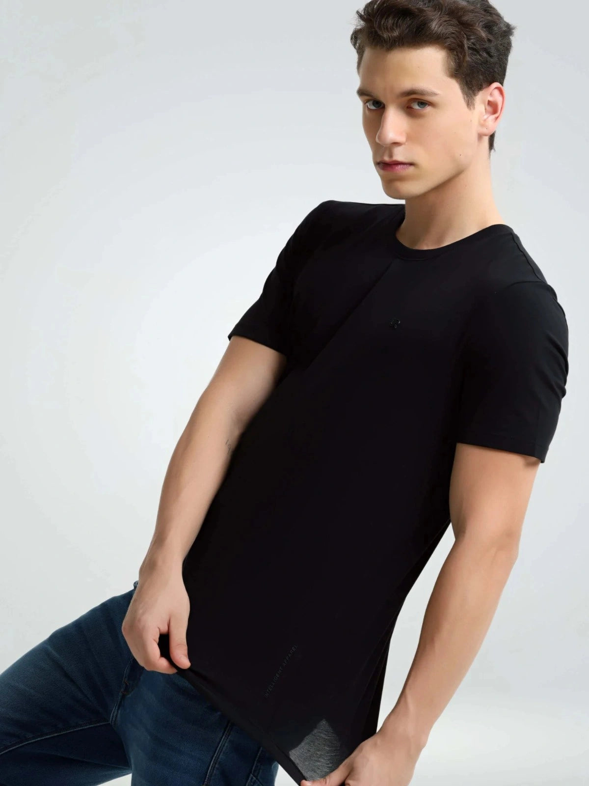 Crew Neck Tshirt | Anti Stain Anti Odor Water Repellent-BLACKPEARL