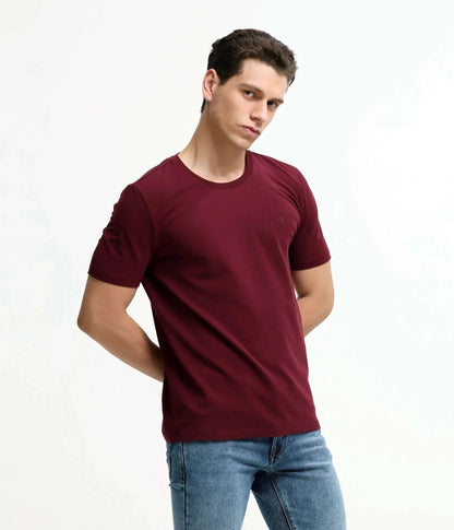 Crew Neck Tshirt | Anti Stain Anti Odor Water Repellent-CRANBERRY