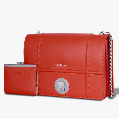 Carriall Fable Womens Vegan Leather Handbag  for women & girls  (Orange)