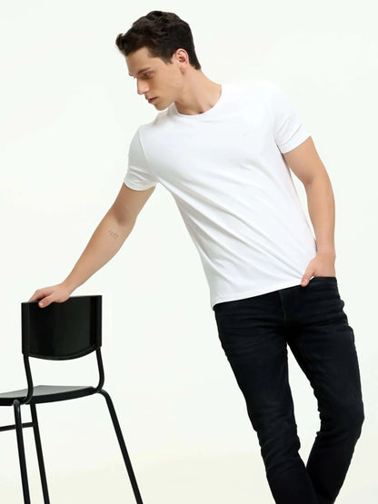 Crew Neck Tshirt | Anti Stain Anti Odor Water Repellent-FROSTWHITE