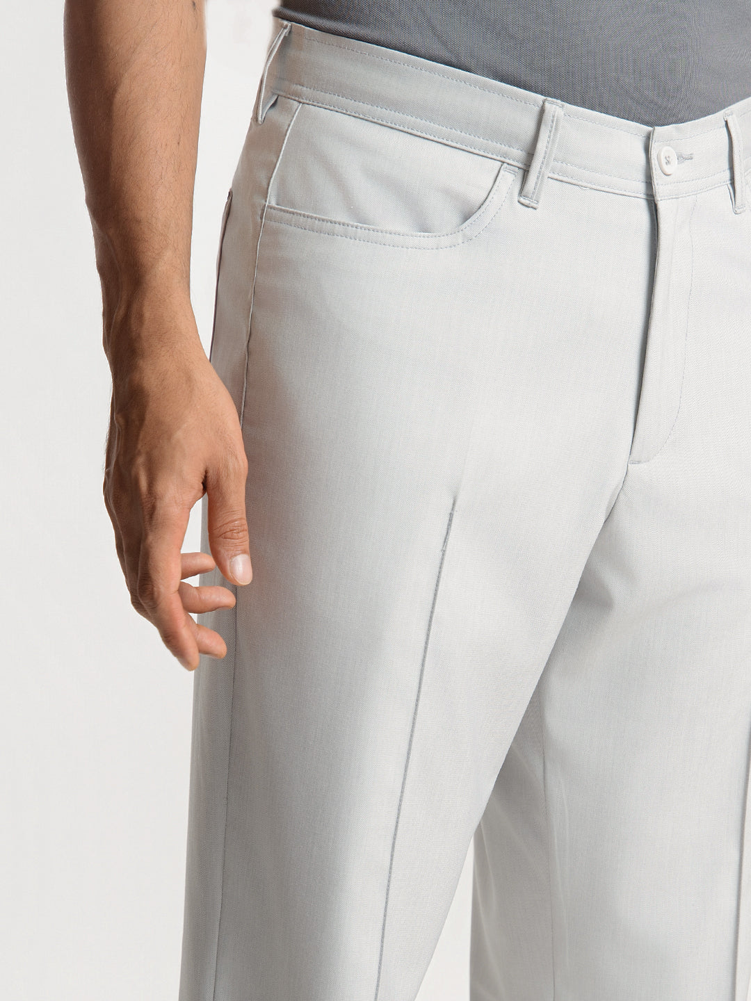 Korean Grey Relaxed Fit Pintuck Pants