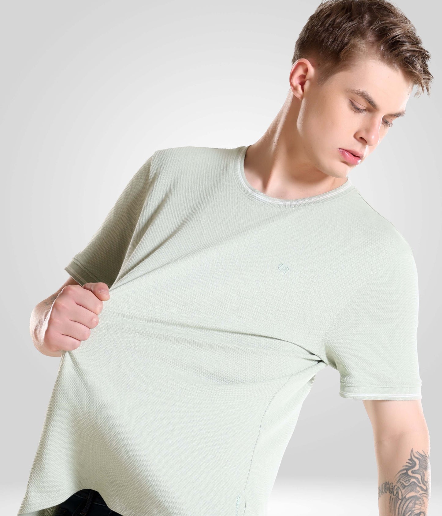 Crew Neck Tshirt |Cool Tech + UV Protectant + Anti Odour  SERENELIGHTGREEN