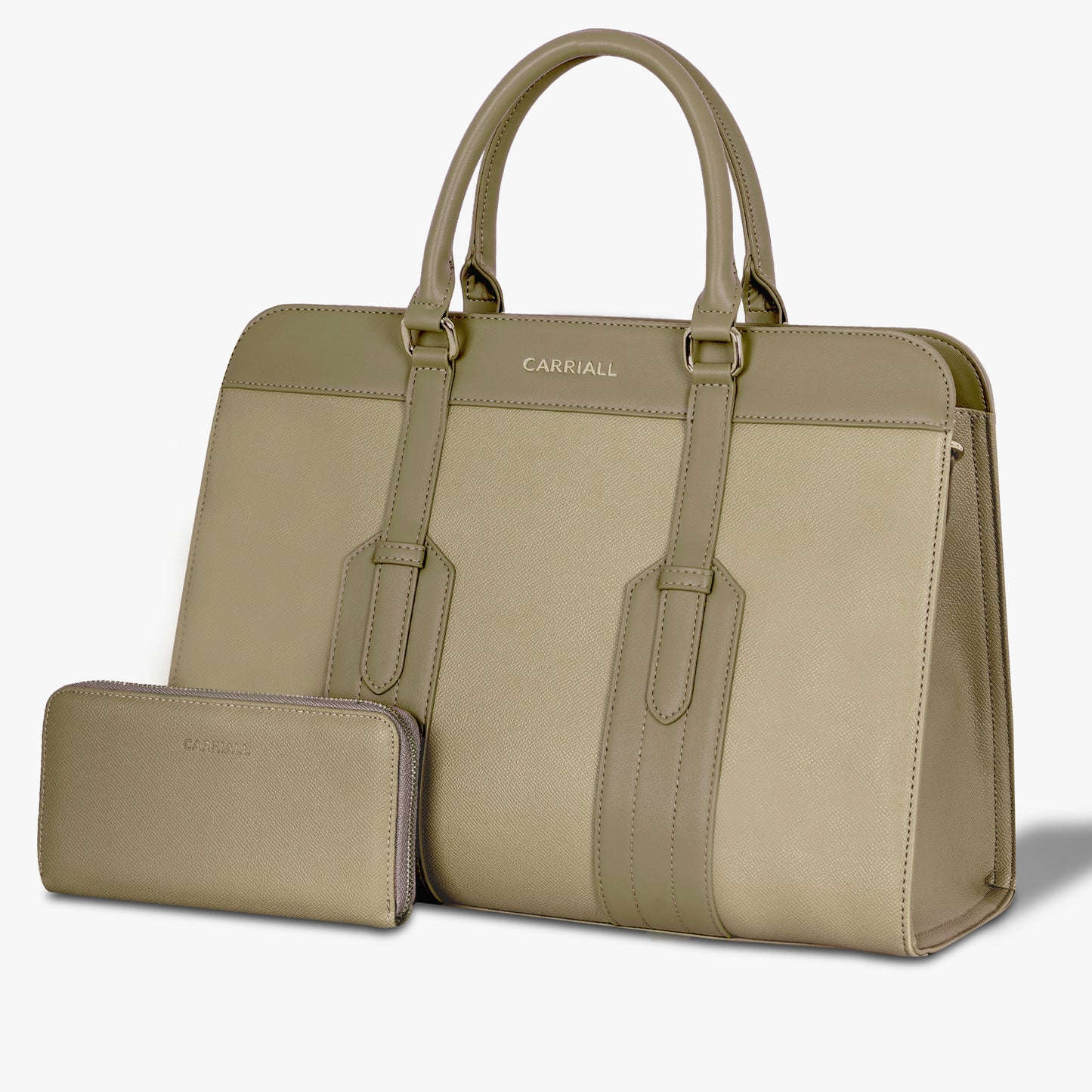Carriall Hazel Womens Vegan Leather Tote bagfor women & girls (Dark Vanilla)
