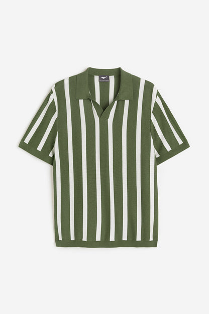 Summer Green Stripes Old Money Polo