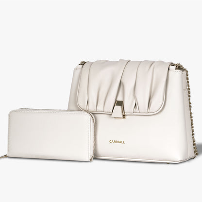 Carriall Bella Womens Vegan Leather Handbag for women & girls (White)