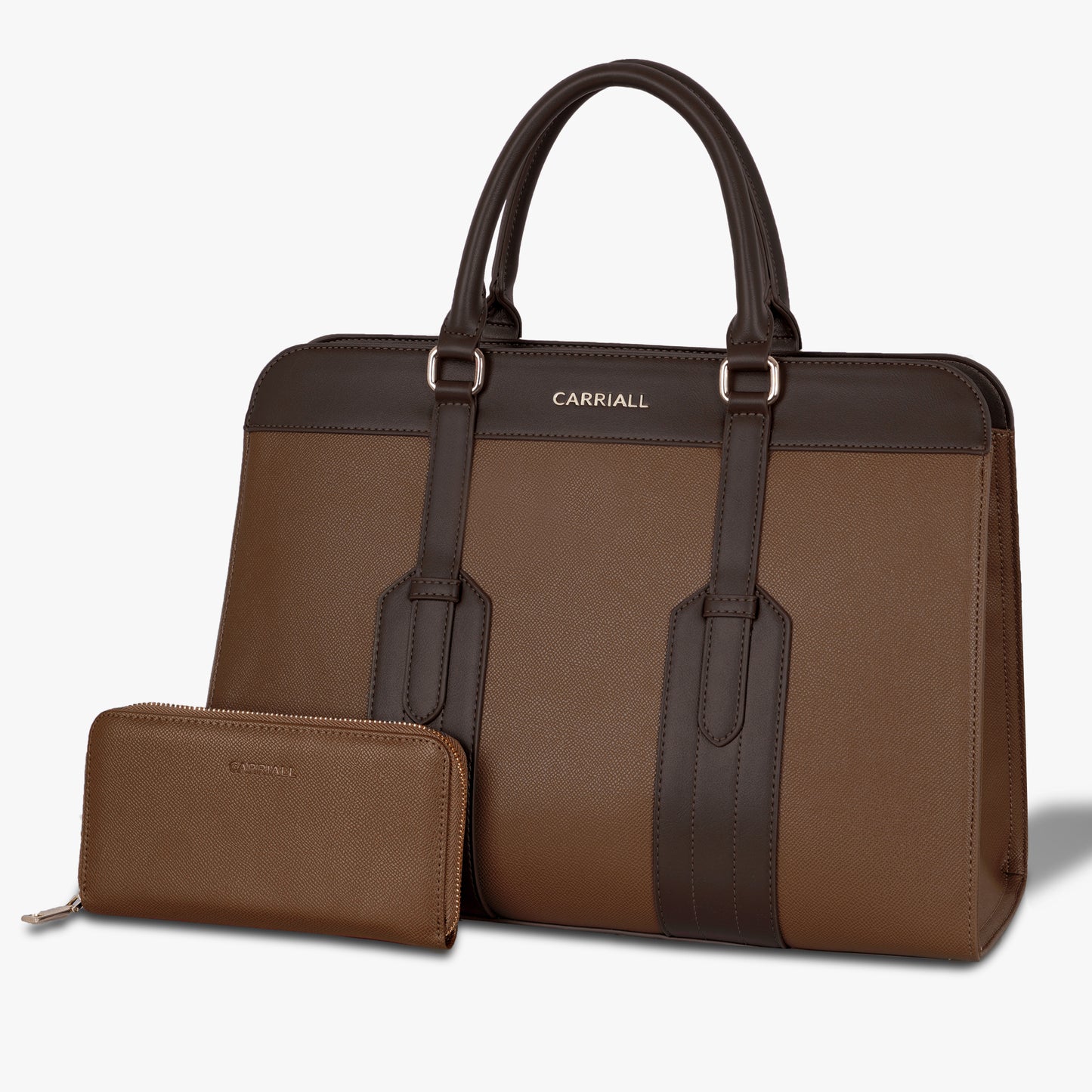 Carriall Hazel Womens Vegan Leather Tote bag for women & girls (Caramel Brown)