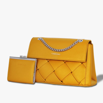 Carriall Celesta Womens Vegan Leather Handbagg for women & girls(Yellow)