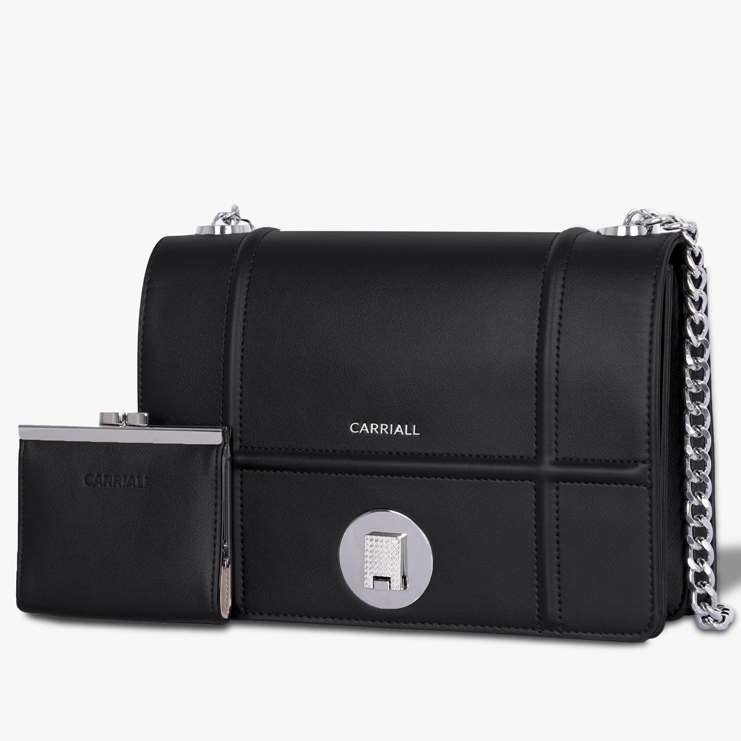 Carriall Fable Womens Vegan Leather Handbag for women & girl (Black)