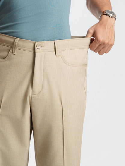 Korean Khaki Relaxed Fit Pintuck Pants