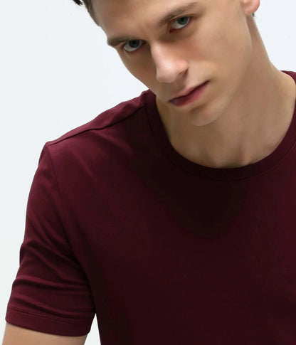 Crew Neck Tshirt | Anti Stain Anti Odor Water Repellent-CRANBERRY
