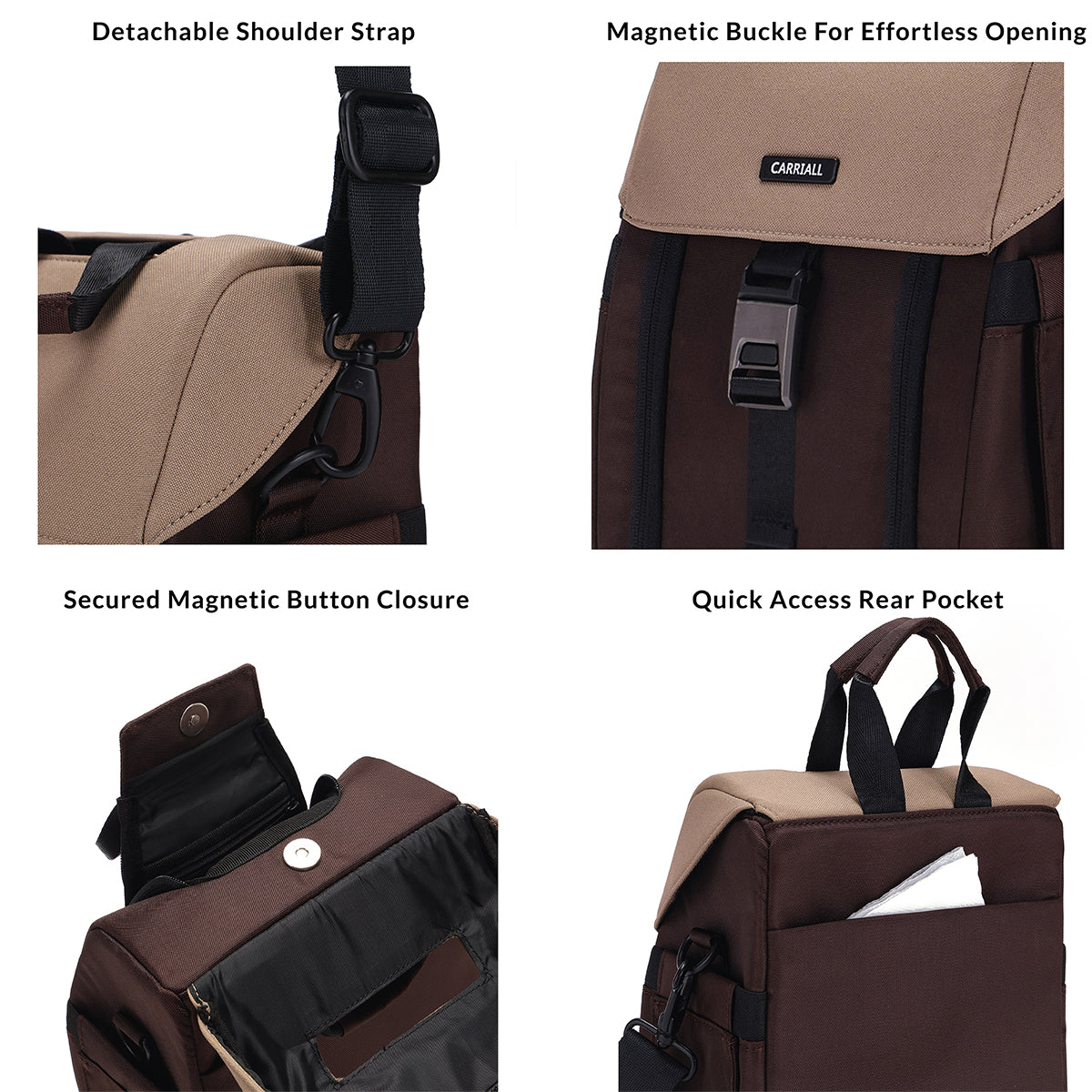 Carriall Nova Meal Bag Brown Lunch Bag/ Tiffin Bag  For Men, Women & Kids (Boys/Girls) (Brown)