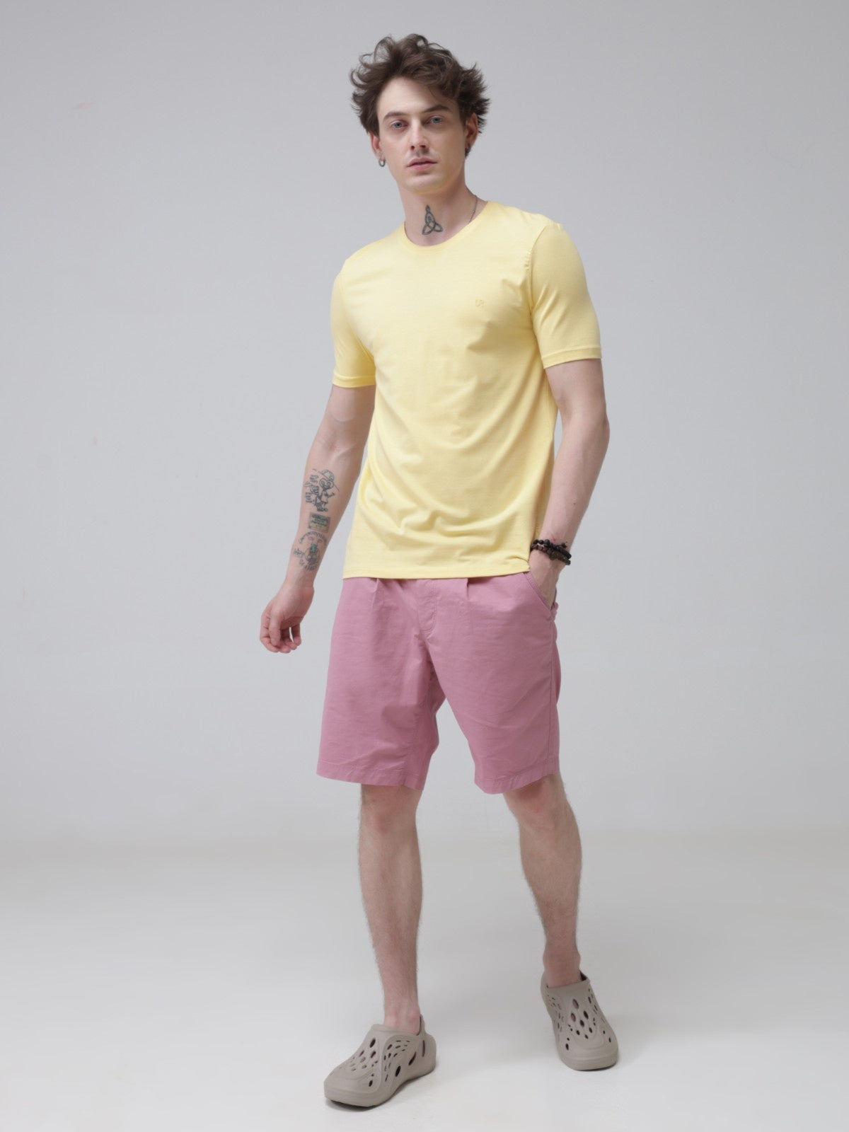 Crew Neck Tshirt | Anti Stain Anti Odor Water Repellent-AMBER