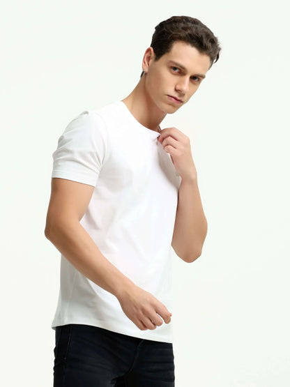 Crew Neck Tshirt | Anti Stain Anti Odor Water Repellent-FROSTWHITE